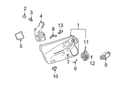 1999 Chevy Corvette Grille, Radio Front Side Door Speaker *Medium Pewter Diagram for 10274047