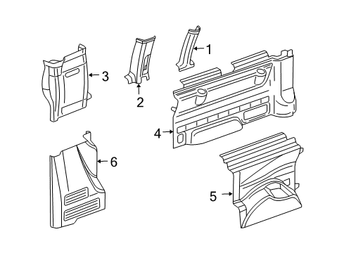 2011 GMC Savana 3500 Molding Assembly, Body Side Rear Garnish *Medium Duty Dark Ptr Ii Diagram for 25853944