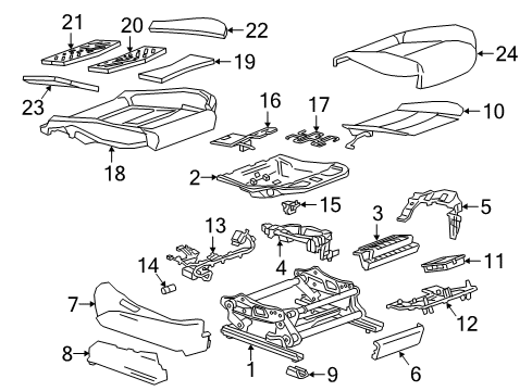 2020 Cadillac CT6 Passenger Seat Components Diagram 2 - Thumbnail