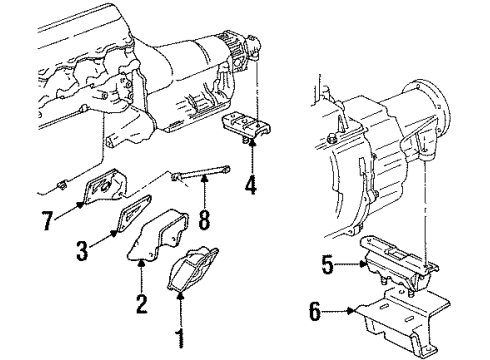 1993 Chevy C3500 Engine & Trans Mounting Diagram 3 - Thumbnail