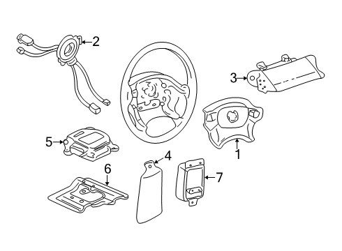 1998 Cadillac Seville Coil Kit,Steering Wheel Inflator Restraint Module Diagram for 26087281