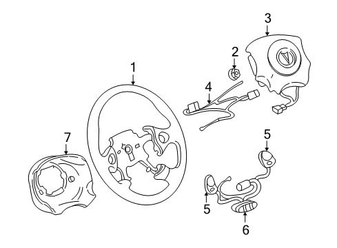 2004 Pontiac Grand Am Steering Column, Steering Wheel Diagram 3 - Thumbnail