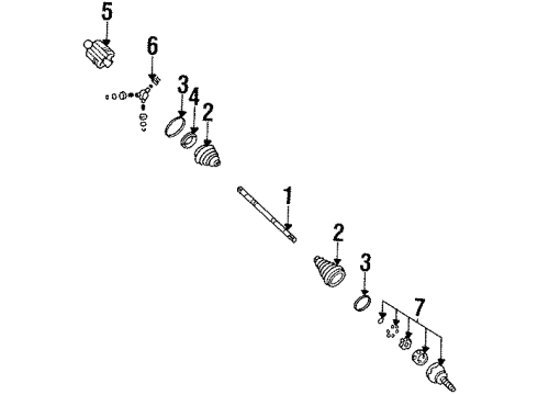 1998 Cadillac DeVille Front Wheel Drive Shaft Kit Diagram for 26075423