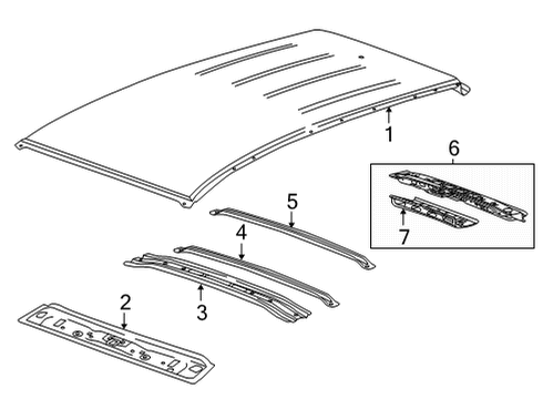 2021 Buick Envision Panel, Rf Rr Hdr Diagram for 84683632