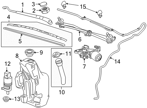 2011 Chevy Cruze Hose Assembly, Windshield Washer Nozzle Diagram for 95920021