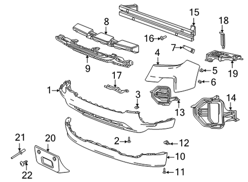 2022 GMC Canyon Bezel Assembly, Front Fog Lp *Ex Brt Chr M Diagram for 84693864