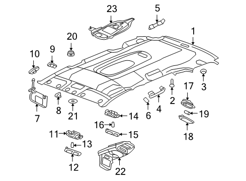 2007 Buick Rainier Panel Asm,Headlining Trim *Gray Diagram for 19122356