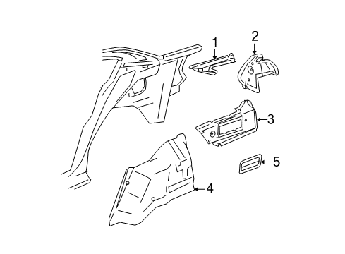 2006 Chevy Malibu Panel Assembly, Rear Wheelhouse Inner Diagram for 22724356