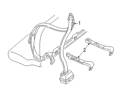 1998 GMC Safari Rear Seat Belts Diagram 1 - Thumbnail