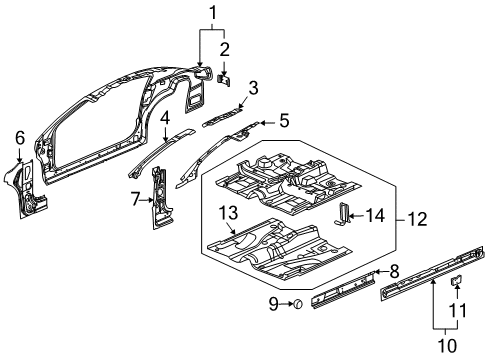 2005 Saturn Ion Bracket Asm,Rear Bumper Fascia Outer Diagram for 22686673