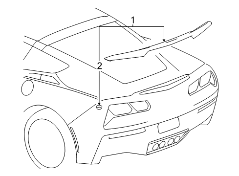 2017 Chevy Corvette Rear Bumper - Spoiler Diagram 1 - Thumbnail