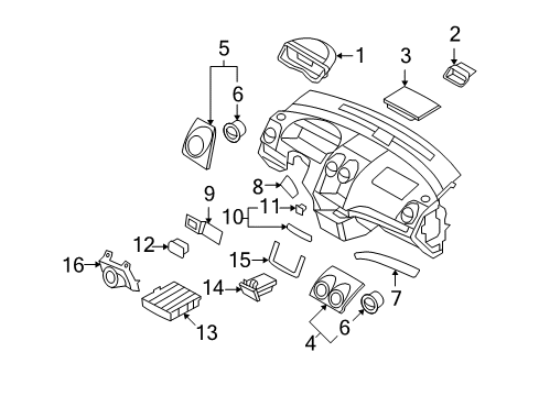 2010 Pontiac G3 Cluster & Switches, Instrument Panel Diagram 3 - Thumbnail