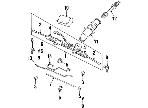 1996 Oldsmobile Aurora Intermediate Steering Shaft Assembly Diagram for 26044419