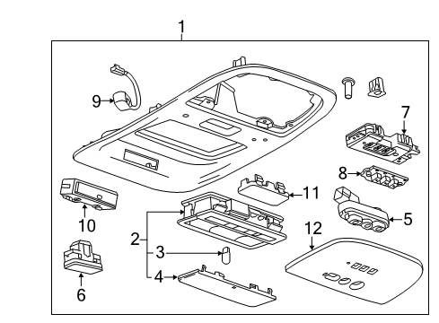 2011 Chevy Volt Cover, Roof Console Opening *Light Opel Gray Diagram for 20875938