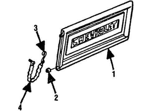 1985 GMC K1500 Trunnion, End Gate Hinge Diagram for 3810706