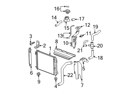 2010 Chevy HHR Radiator & Components Diagram 3 - Thumbnail