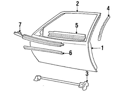 1994 Chevy Lumina Molding Assembly, Front Side Door Center Diagram for 10176709