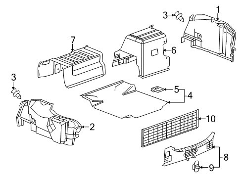 2016 Chevy Malibu Limited Interior Trim - Rear Body Diagram