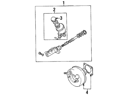 1999 Chevy Metro Power Brake Booster Diagram for 91171392