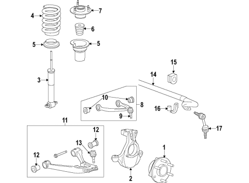 2023 Chevy Silverado 1500 Absorber Assembly, Front Shk Diagram for 84519548