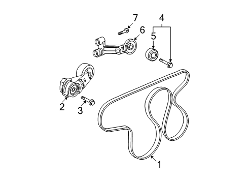 2008 GMC Canyon Belts & Pulleys, Maintenance Diagram