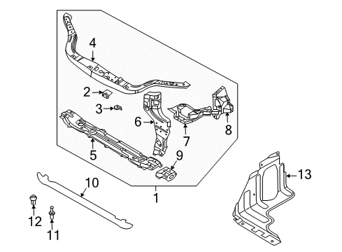 2010 Pontiac G3 Radiator Support Diagram