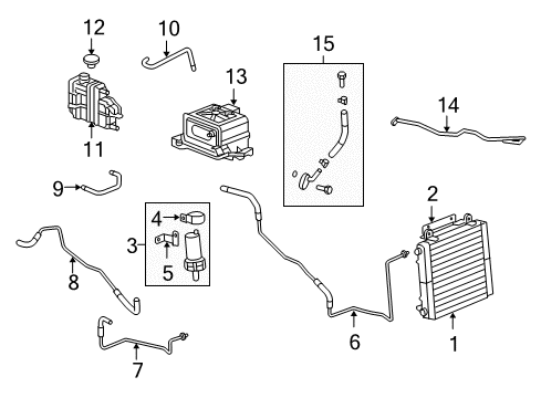 2006 Chevy Silverado 1500 Hose Assembly, Generator Control Module Coolant Tank Diagram for 15077147