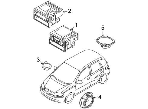 2005 Chevy Aveo Speaker,Radio Rear Diagram for 96463757