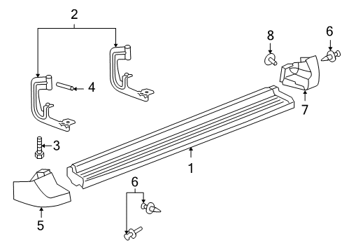 2006 Cadillac Escalade ESV Running Board Diagram 1 - Thumbnail