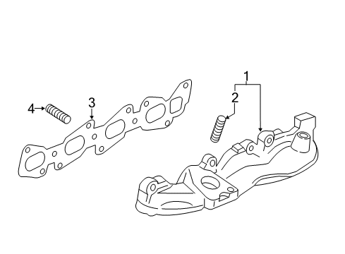 2014 Chevy Cruze Exhaust Manifold Assembly Diagram for 55580974