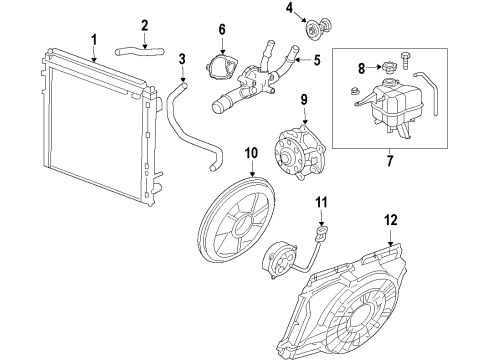 2011 Cadillac SRX Cooling System, Radiator, Water Pump, Cooling Fan Diagram 5 - Thumbnail