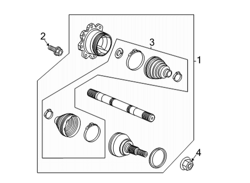 2024 Chevy Silverado 3500 HD SHAFT ASM-FRT WHL DRV HALF Diagram for 86506639