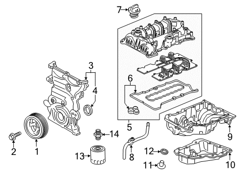 2018 Chevy Volt Engine Parts & Mounts, Timing, Lubrication System Diagram 1 - Thumbnail