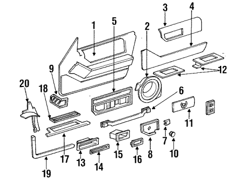 1987 Cadillac Seville Switch Assembly, Seat Adjuster *Black Diagram for 3530757