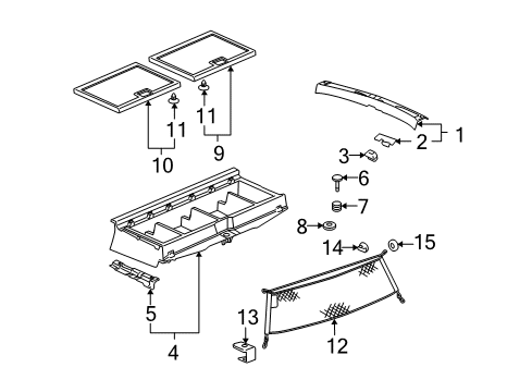 2005 Chevy Uplander Interior Trim - Rear Body Diagram