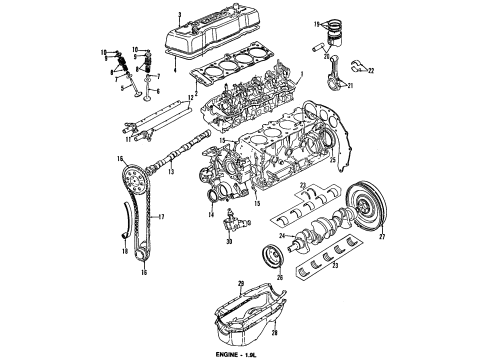 1984 Chevy S10 Engine Parts & Mounts, Timing, Lubrication System Diagram 1 - Thumbnail