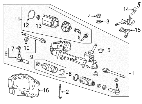 2018 Chevy Impala Shield, Steering Gear Heat Diagram for 13367673