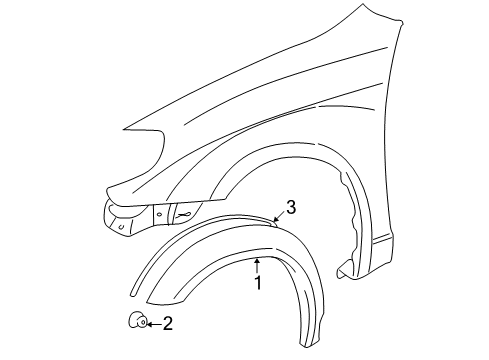 2007 Pontiac Vibe Protector,Front Fender Wheel Opening Molding *Gray Diagram for 88972656