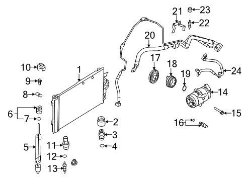 2008 Saturn Astra Condenser,A/C Diagram for 93178958