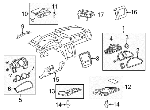 2017 Buick Enclave Cluster & Switches, Instrument Panel Diagram 3 - Thumbnail