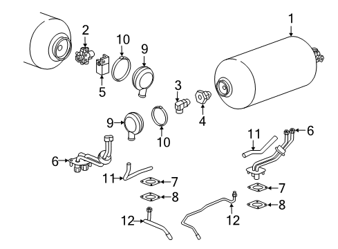 2015 Chevy Impala Pipe Assembly, Cng Tk Press Rlf Vlv Diagram for 22986605