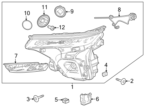 2024 Chevy Trailblazer Headlamp Components Diagram 1 - Thumbnail