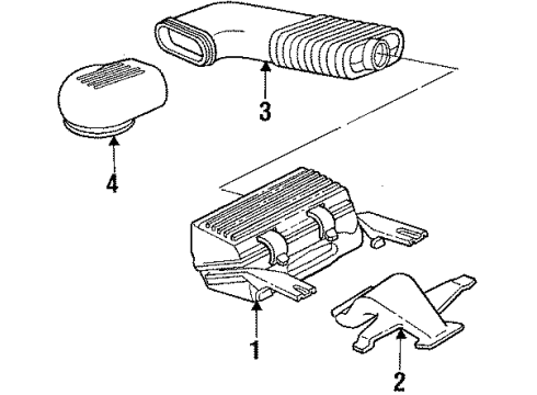 1989 Chevy Cavalier Duct Assembly, Front Air Intake Diagram for 10068516