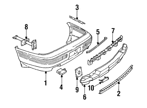 1995 Pontiac Bonneville Support, Rear Bumper Facia Center Diagram for 25542008