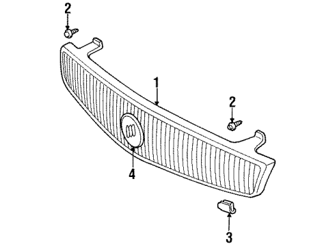 1996 Buick Skylark Radiator Grille Emblem Assembly *White Diagram for 22595717