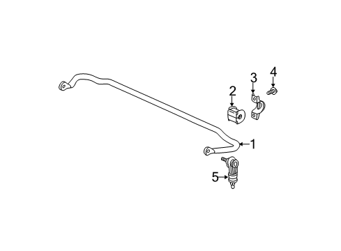 2006 Chevy Equinox Stabilizer Bar & Components - Rear Diagram 2 - Thumbnail