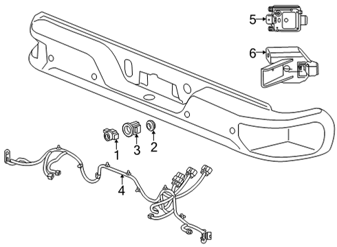 2023 GMC Sierra 3500 HD Electrical Components - Rear Bumper Diagram