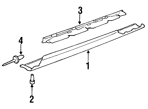 1997 Saturn SC1 Exterior Trim - Pillars, Rocker & Floor Diagram