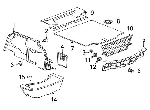 2019 Cadillac XTS Trim Assembly, Rear Compartment Side *Black Diamon Diagram for 84156971