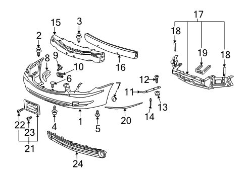 2005 Buick LaCrosse Front Bumper Diagram